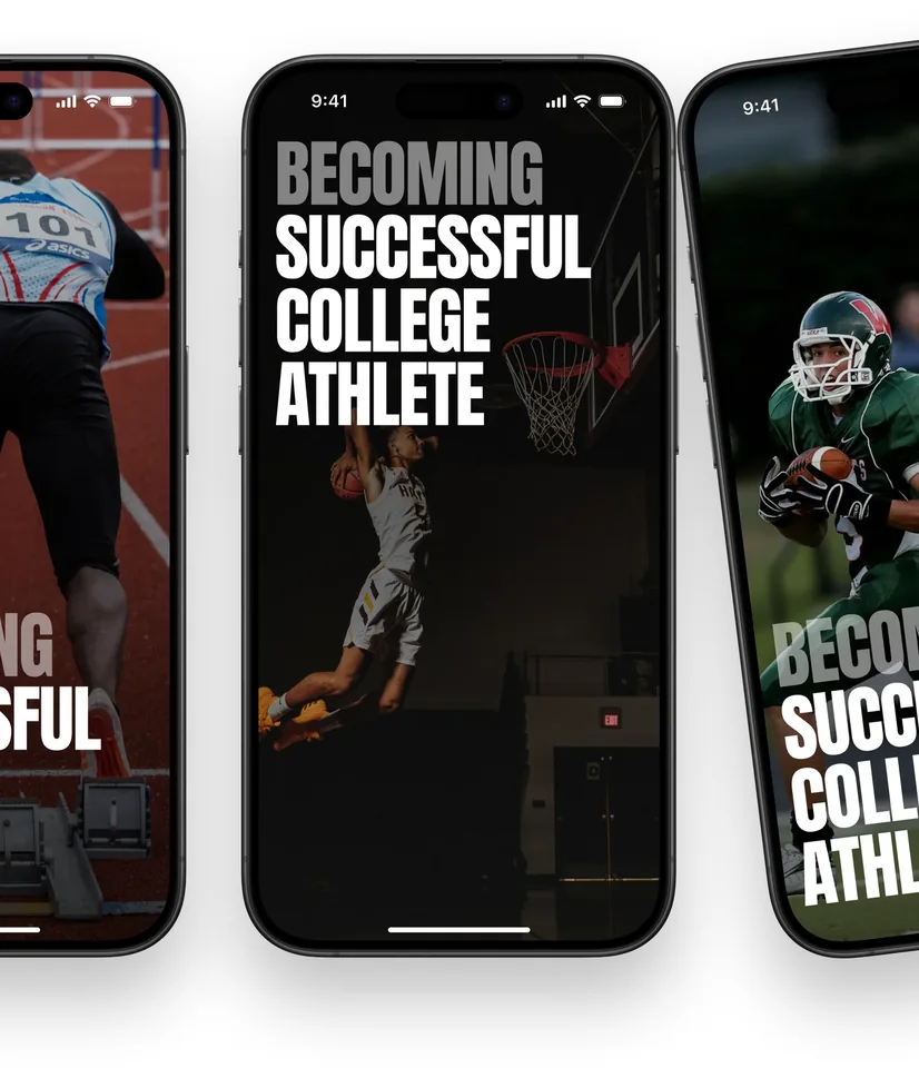 Spotted — case: the app opening on three phones, Becoming successful college athlete