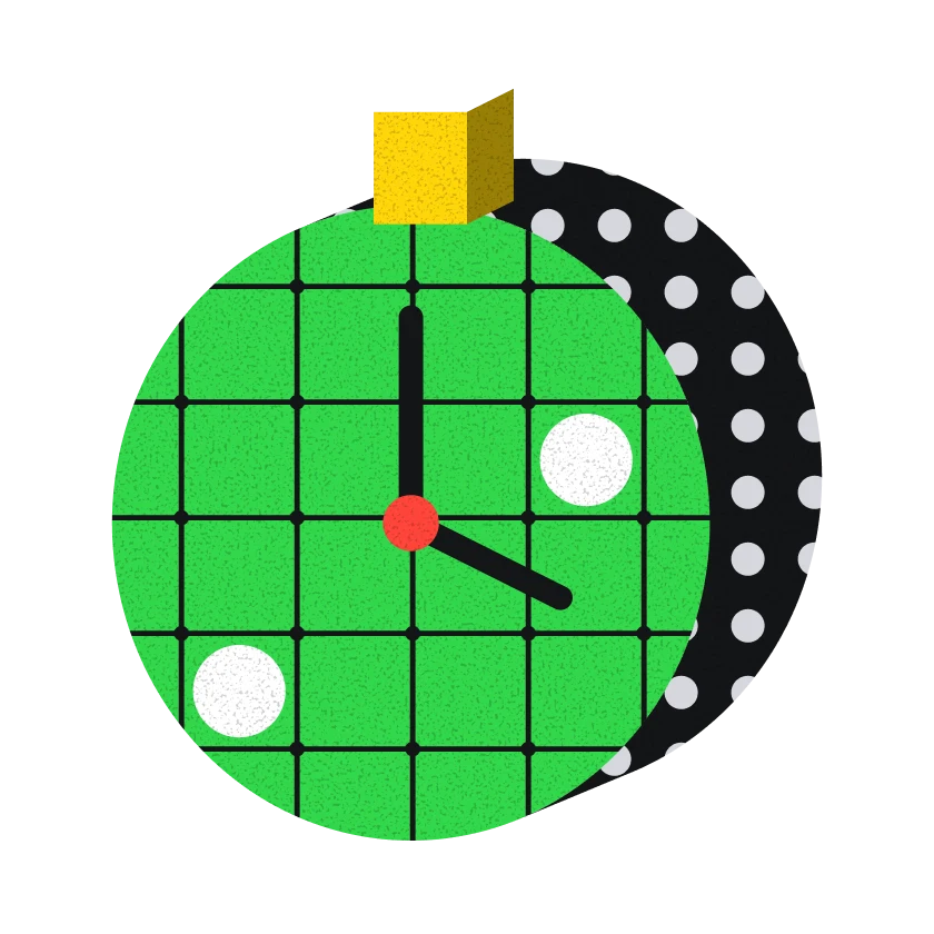 A green stopwatch.